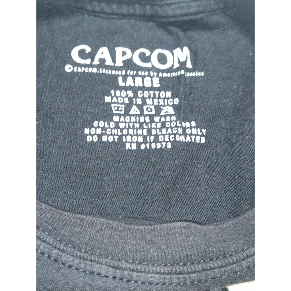 Capcom Street Fighter Graphic T-Shirt Black Size Large Ryu Ken Chun-Li Gamer Tee - Picture 7 of 8